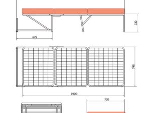 Poltrona letto Mini: disegno tecnico con misure – Ponti Divani
